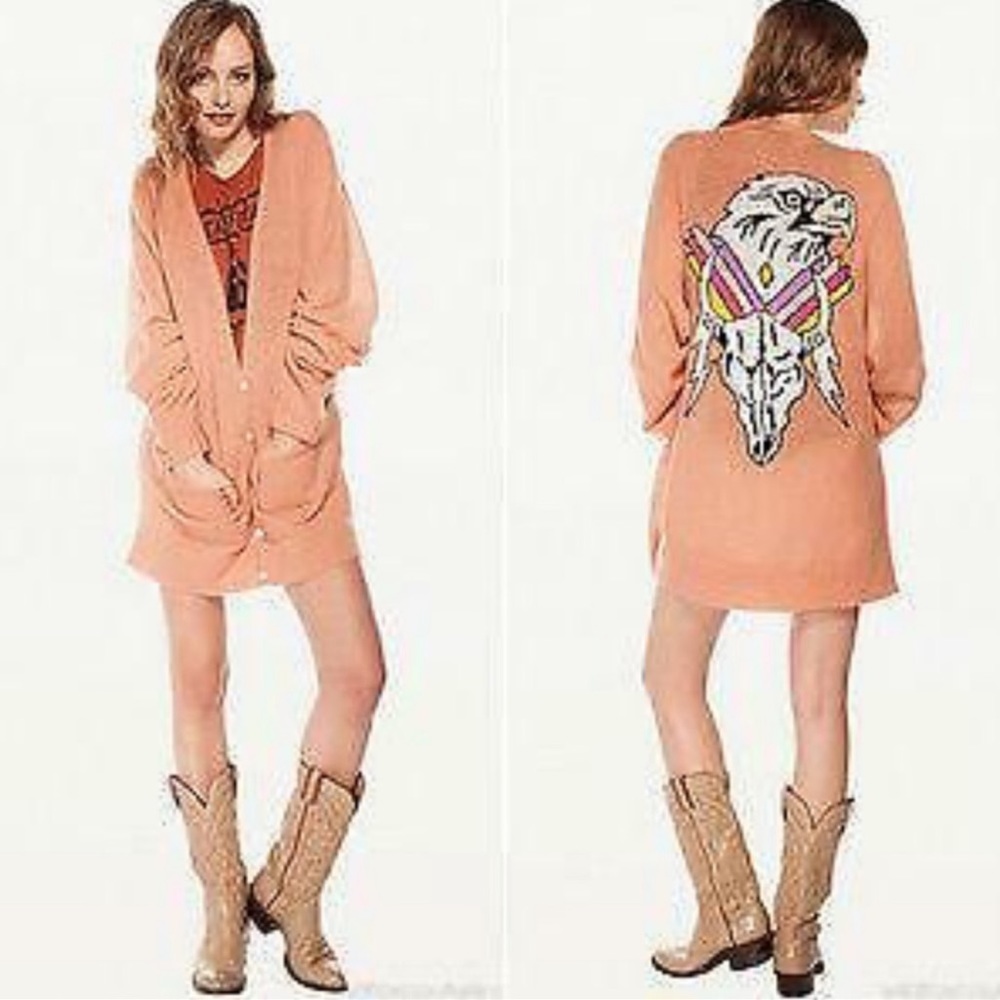 Wildfox White Label Apache Eagle Long Cardigan - image 1